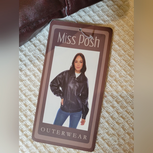 Miss Posh Women's Deep Burgundy Bomber Jacket - Picture 14 of 16